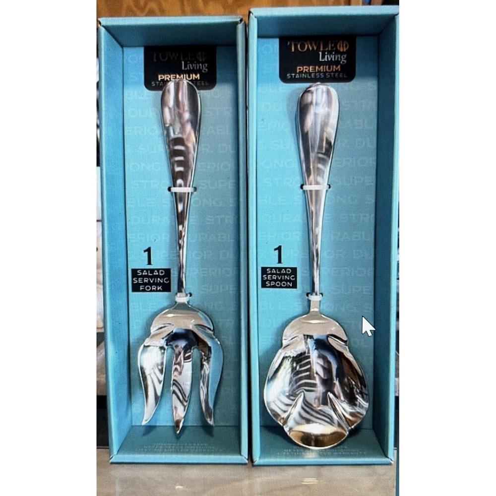 Towle Living Premium Stainless Steel Serving Fork & Spoon
